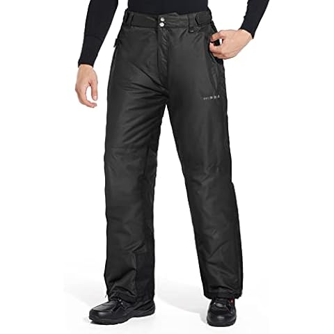 HISEA Men's Ski Pants 3M Thinsulate Insulated Snow Pants Winter Snowboard Pants Mens Outdoor Hiking Work Pants, Black, XXXXL Cover