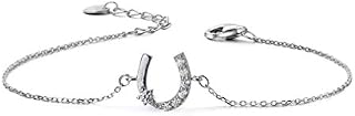 Chereda 925 Sterling Silver Horseshoe Bracelet for Women Lucky Horse Shoes Jewellery Gifts Women Bracelet