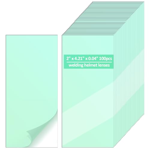 Tucnoeu 100pcs Welding Lens 2x4.21x0.04Inch Transparent Welding Lens for Hood Accessories - Clear Replacement for Weldings Helmet