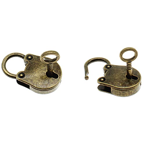 Image of 1PCS Vintage Mini Bear Padlock Key Lock Antique Style Small Key Lock(Bronze)