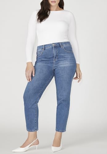 ELOQUII Women's Plus Size The Leigh Super Stretch Slim Leg Jean4