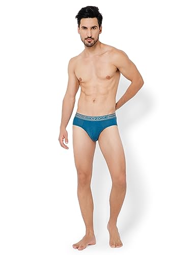 Image of OXYZONE Men's Modal Solid Brief with Sweat-Absorbent & Anti-Odour Fabric, Lightweight, Tag-Free, Breathable Innerwear with Outer Soft Waistband