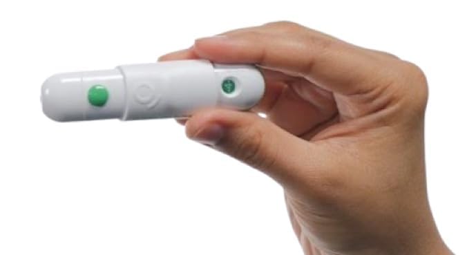 generic blood glucose lancing device with 10 lancets free, white