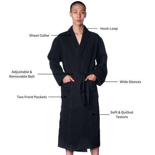 Alpine Swiss Gavin Mens Lightweight Cotton Robe Shawl Collar Knit Bathrobe3