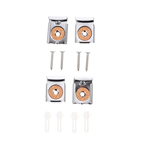 DOITOOL Glass Panel Fixing Clamp 16pcs Mirror Clips Set Elegant Clamp Mount for Wine Cabinet Display Cabinet