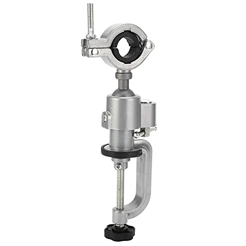 Akozon Soporte para Taladro Eléctrico, Soporte para Abrazadera de Banco de Mesa, Accesorio Giratorio Versátil de 360° para Taladros y Bancos de Trabajo