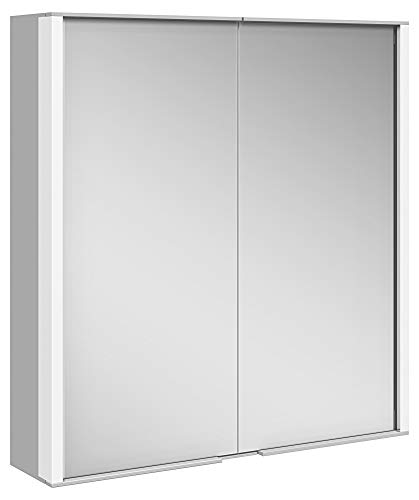 KEUCO Spiegelschrank Royal Match mit 2 Türen, 80 cm, Vorbau, LED, dimmbar, Made in Germany, Aluminium-Korpus, Seiten verspiegelt
