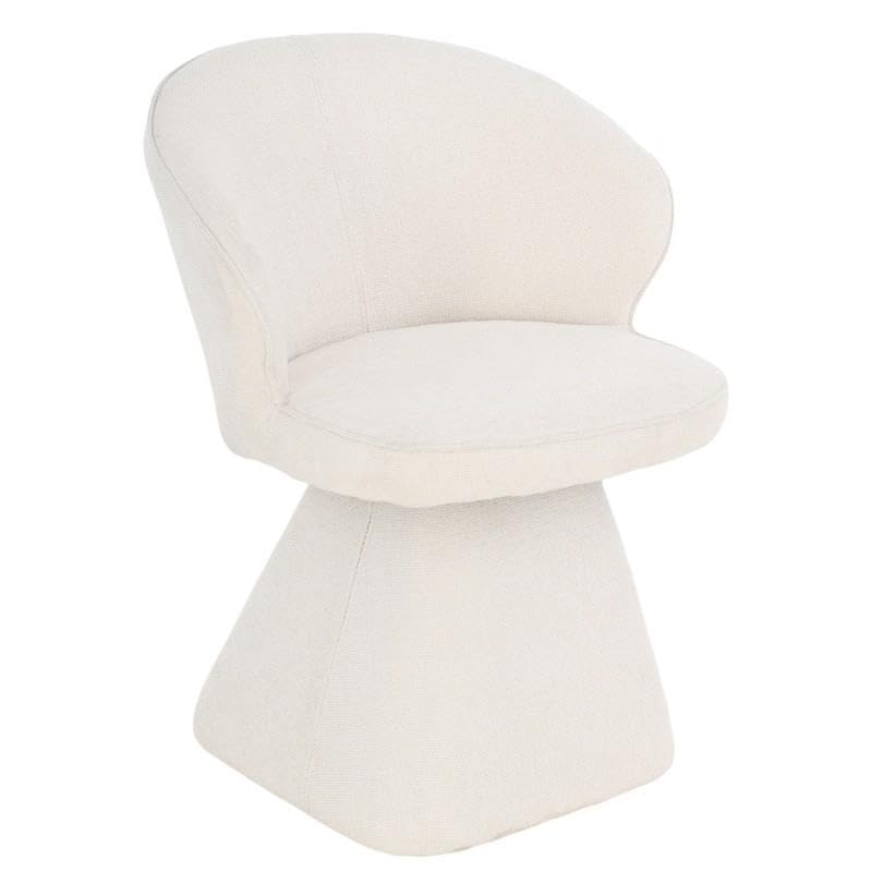 DRW Sillon de Madera y Metal tapizado en Tela Beige 58x62x79,5 cm