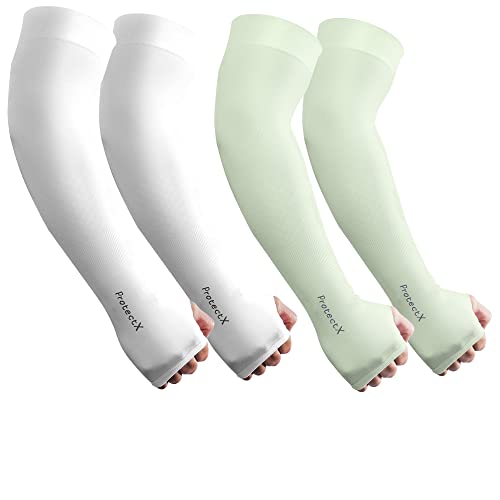 ProtectX Sun Protection UV Cooling Arm Sleeves for Men Women - Breathable, Moisture-Wicking, Compression