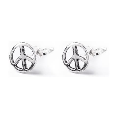 81stgeneration 925 Sterling Silver Peace Sign Studs Cover