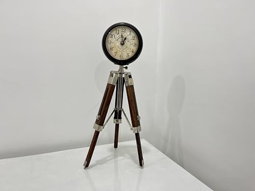 Regal Nauticaz Nautical Brass Floor Clock Antique Wooden Tripod Stand 18 Inch Floor Clock for Home Office Living Room & Bed Room Decor