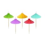 Genuine Fred Beach Party Candles, Set of 5 Cocktail Umbrella Shaped Party Candles, 3 Inch Tall, Fun and Unique Summer Birthday and Celebration Decor