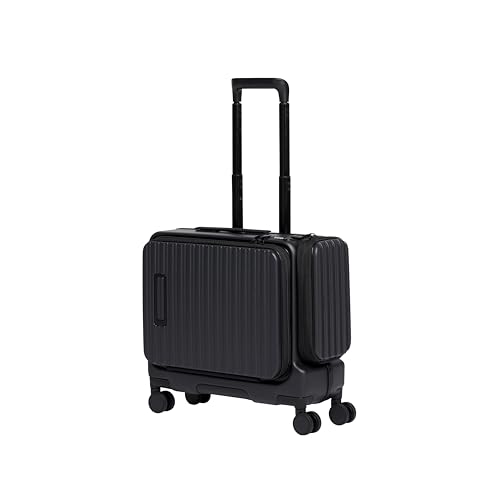 Image of Acer Barcelona Overnighter Suitcase, 19 inch Cabin, Recycled Polyester Material, Top Opening with Quick Access Compartment, TSA Lock, 360 Degree Spin 8 Wheel, Black