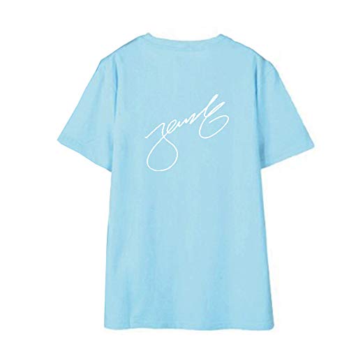 ZIGJOY YG Scena Musicale Coreana Signature Kill This Love Camiseta Top tee Rose Lisa Jisoo Jennie para fanáticos Jennie-Azul-S