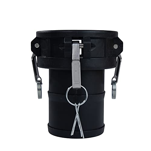 Quafwia 1 pc Polypropylene Camlock Fittings (4" Type C) Cam lock Hose Fittings Standard Female Coupler x Hose End With Camlock Gasket Inside Camlock Fittings Poly (4")