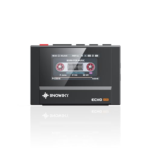 Image of SnowSky /FiiO Echo Mini HiFi Bluetooth MP3 Player, 15Hours Playback, Independent Volume Control with 3.5mm /4.4mm Headphones Outputs (Black)