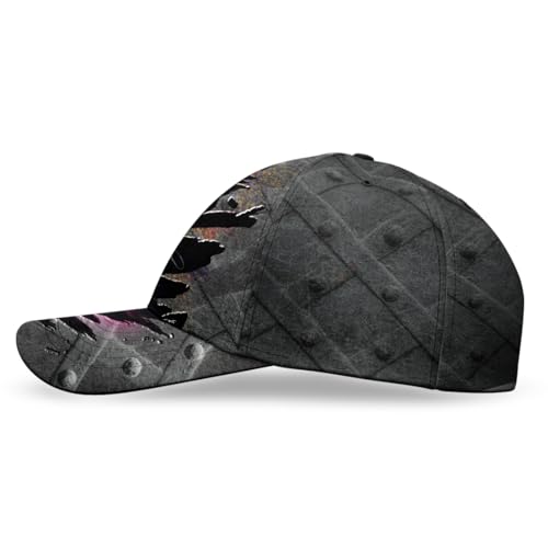Image of Skull Cap, Gifts for Men, Skull Us Flag Skeleton Gothic Horror, Black Baseball Cap, Adjustable Caps Sun Hat