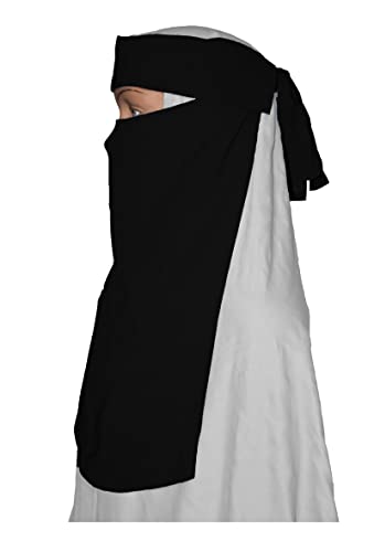bonballoon Halb Niqab Nasenteil Gesichtsbedeckung Schleier atmungsaktive Kleidung für muslimischen Islam islamischen Hijab Hejab Damen Burqa Abaya Jilbab, Black, Einheitsgröße Cover