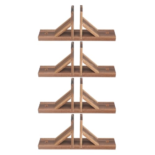 Socle de clôture en bois marron x4 avec trous de fixation pour panneau de jardin