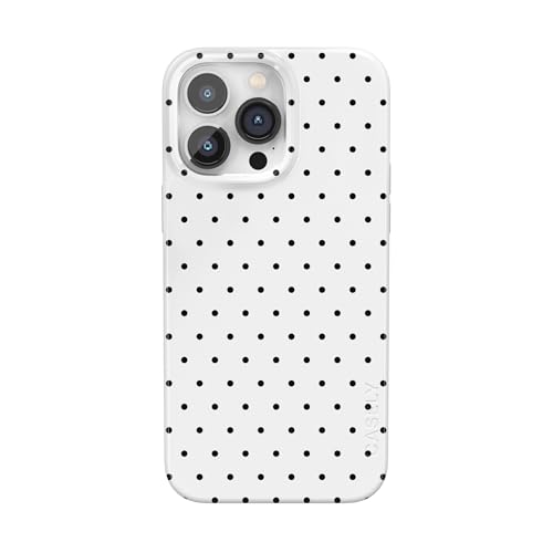 Casely iPhone 14 Pro Case | On the Dot | White Polka Dot | Compatible with MagSafe | Classic Ultra Slim Design