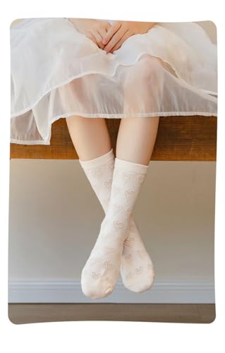 Toptim Kids Girls' Socks Retro Stripes Hearts Cute Cotton Casual Dress3