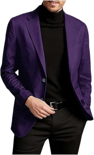Mens Two Button Blazer Jacket Business Casual Slim Fit Formal Coat Regular Fit Lightweight Luxury Suit Jackets