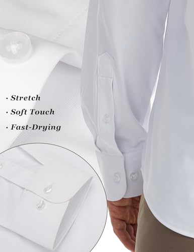 Men's Knitted Button Down Shirt Long Sleeve Stretch Wrinkle-Free Comfortable Shirts3