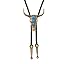 14# Turquoise Bull Head Bolo Tie-gold