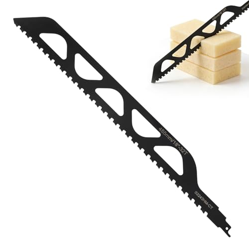 Lame de Scie Sabre, 455 mm Lame Scie Sabre Brique, Lame de Scie au Carbure de Tungstène pour Couper Brique Parpaing Béton Cellulaire et Fibrociment