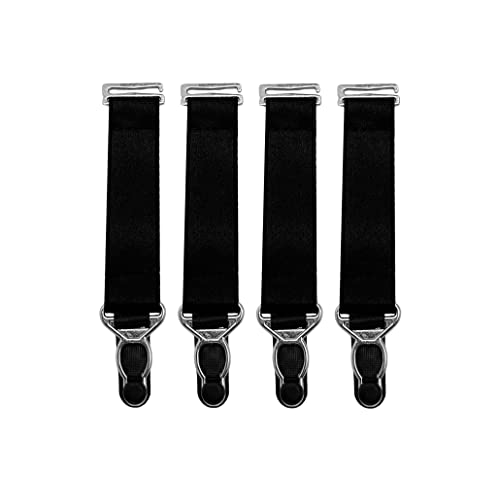 Satini Metallic Klipp Weit der Straps Gürtel Dessous Riemen (Schwarz - Silber, 4 Riemen) Cover