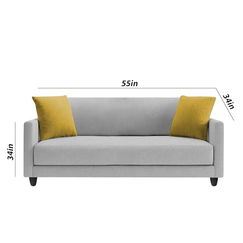 Image of Casaliving Dominic 3 + 2 Seater Sofa Set for Living Room (Grey) Premium Fabric Sofa