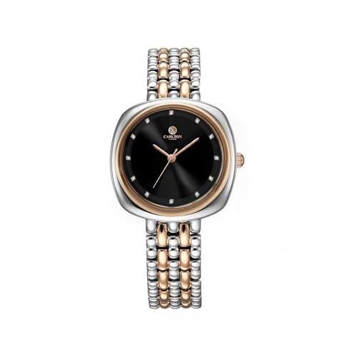Image of Carlton London Women Celeste Analog Watch, Square Dial, Stainless Steel Strap, Quartz Movement, 30M Water Resistant, Casual Wear