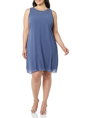 Image of S.L. Fashions Women's Chiffon Mother of the Bride Jacket Dress with Beaded 3 /4 Sleeves and Neckline (Plus Size)