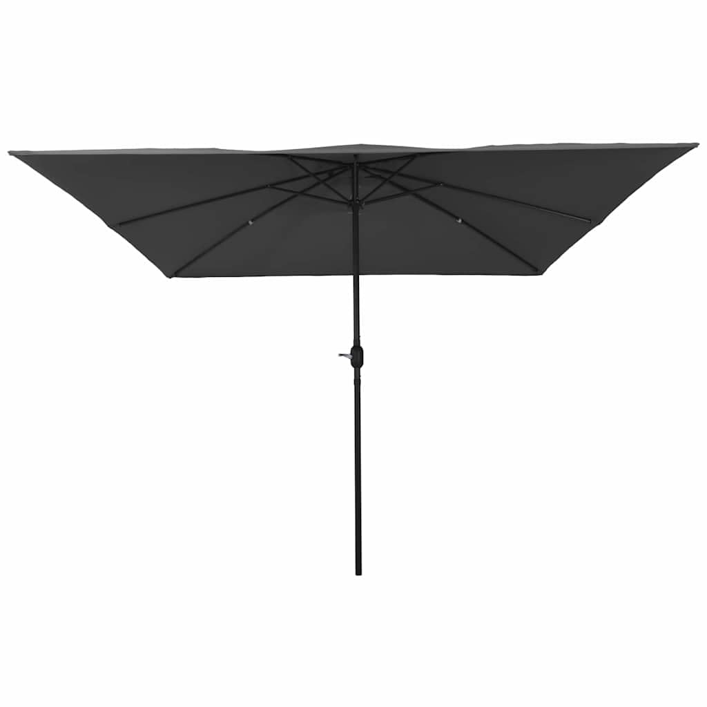 Generisch Nowoczesny parasol ogrodowy, piaskowy, 295 x 295 x 245 cm, odporny na promieniowanie UV materiał poliestrowy ze stalowym stelażem, składany parasol przeciwsłoneczny z korbą ręczną i