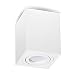 Produktbild JVS Aufbauleuchte Aufbaustrahler Deckenleuchte Aufputz Led MILANO -LANG- GU10 Fassung 230V Eckig Weiss schwenkbar Deckenleuchte Strahler Deckenlampe Aufbau-lampe CUBE Downlight aus Aluminium