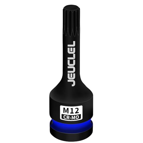M12 Triple Square Impact Spline Bit Socket, 12mm Metric 1/2-Inch Impact Drive Triple Square Socket, Cr-Mo Steel Lengthen Screwdriver Adapter