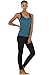 icyzone Women Workout Yoga Spaghetti Strap Racerback Tank Top with Built in Bra (M, Baltic)