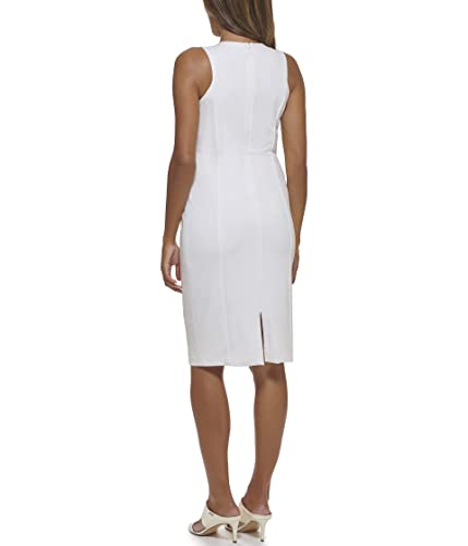 Calvin Klein Pleated Halter Neck Scuba Crepe Sheath2