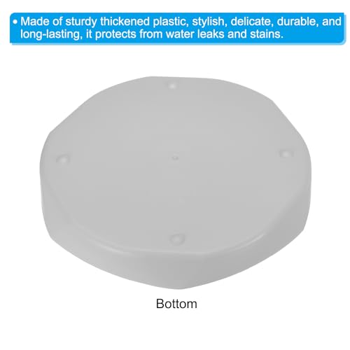 PATIKIL Plant Pot Saucers 4.3 Inch, 5 Pack Plastic Hexagonal Round Flower Drip Tray for Indoor Outdoor Gray - Image 4