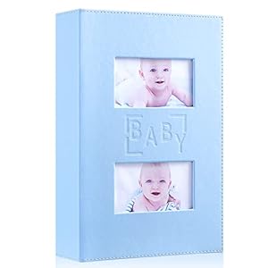 Ywlake Baby Boy Photo Album 4×6 300 Pocket Pictures, Leather Cover Newborn Shower Boy Bebe Album Holds 300 Horizontal…