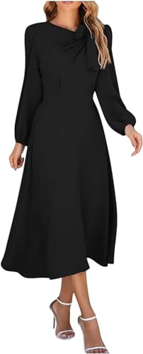 Robe d'automne noire ligne A au tombé impeccable et finitions soignées taille S