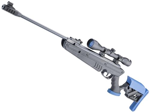 Evike Airguns - Swiss Arms TG-1 Break Barrol Nitro Component .177 Air Rifle with 4x32 Scope and Adjustable Stock (Color: Black & Blue)
