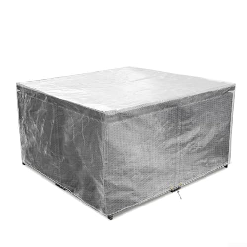 Niceminiwall PE Transparent Dining Table Protective Cover for Outdoor Furniture, Waterproof UV Resistant Tear Resistant Square Patio Table Cover, 125x125x71cm to(242x162X90cm)