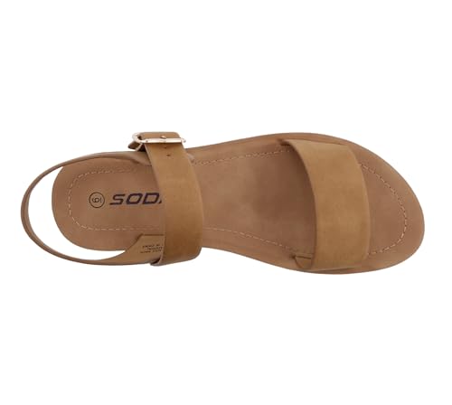 Image of Soda PLENTY ~ Women's Strappy Ankle Wrap Buckle Fashion Flat Sandals | Casual Sandals