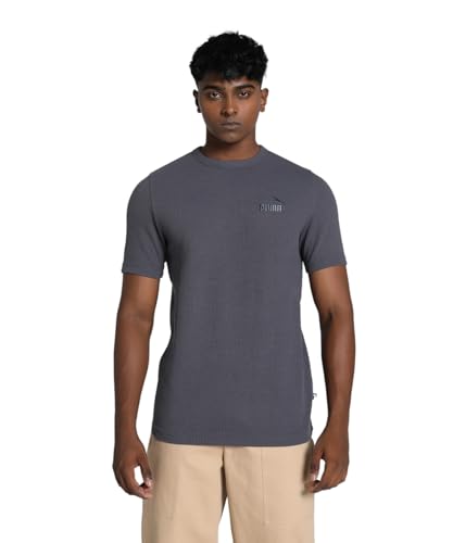 PUMA Mixte Ess Elevated Waffle Tee T-shirts, Gris Galactique, S EU PUMA Mixte Ess Elevated Waffle Tee T-shirts, Gris Galactique, S EU