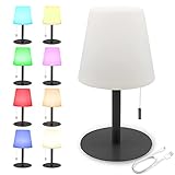 IROO Tischlampen für Außen Led Nachtlicht mit Warmweiß Farbwechsel Dimmbar Outdoor Lampe Wasserdicht Ideales Dekor für Ihr Haus und Garten ostern dekoration (A/Kegel, Schwarz)