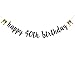 Happy 40th Birthday Banner,Pre-Strung, 40TH Birthday Party Garlands Bunting Sign Photo Props Backgrounds,40 Years Old Birthday Party Decorations Supplies,Letters Black,ABCpartyland