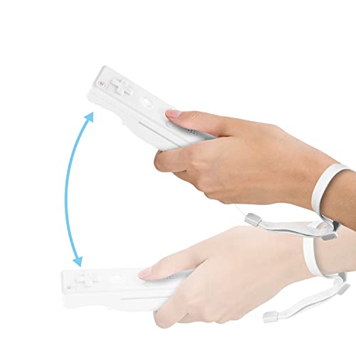 2 Pack Remote Controller Gesture Controller And Nunchuck Joystick Compatible For Wii/Wii U, Controller With Silicone Case And Wrist Strap - White #TOP5