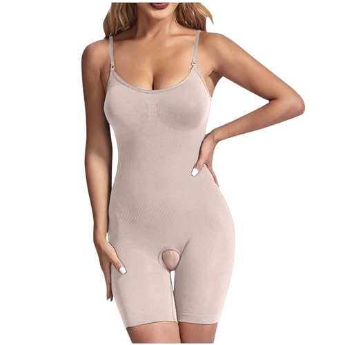 Women's Fashion Crew Neck Cap Sleeve Bodysuits Lightweight Slimming Sexy Stretch Body Suit 2026 Basic Tops Khaki