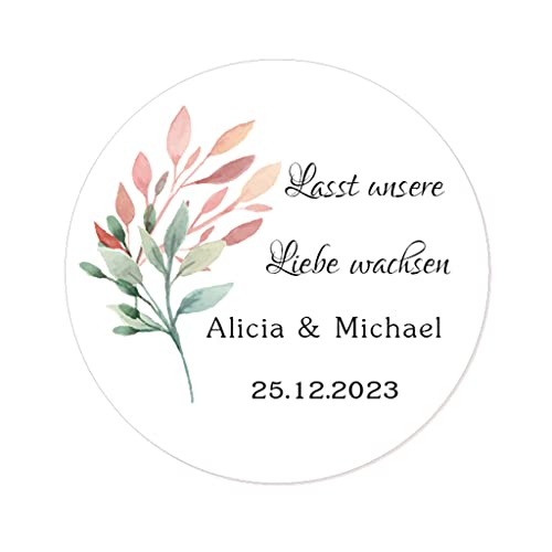 50 STICKERS Blumen PERSONALISIERT \'Lasst unsere Liebe wachsen\' Hochzeit Aufkleber, 40mm Runde Liebe Saat/Blumensamen Etiketten für Hochzeit,Taufe,Konfirmation,Gastgeschenk,Tüten - Rd 281 (003) 50 STICKERS Blumen PERSONALISIERT \'Lasst unsere Liebe wachsen\' Hochzeit Aufkleber, 40mm Runde Liebe Saat/Blumensamen Etiketten für Hochzeit,Taufe,Konfirmation,Gastgeschenk,Tüten - Rd 281 (003)